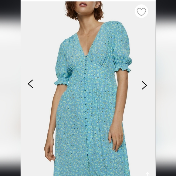 Mango Floral Midi dress Size Large - Picture 4 of 10